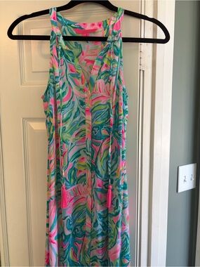 Lilly Pulitzer Sleeveless Maxi Dress in Pink & Teal